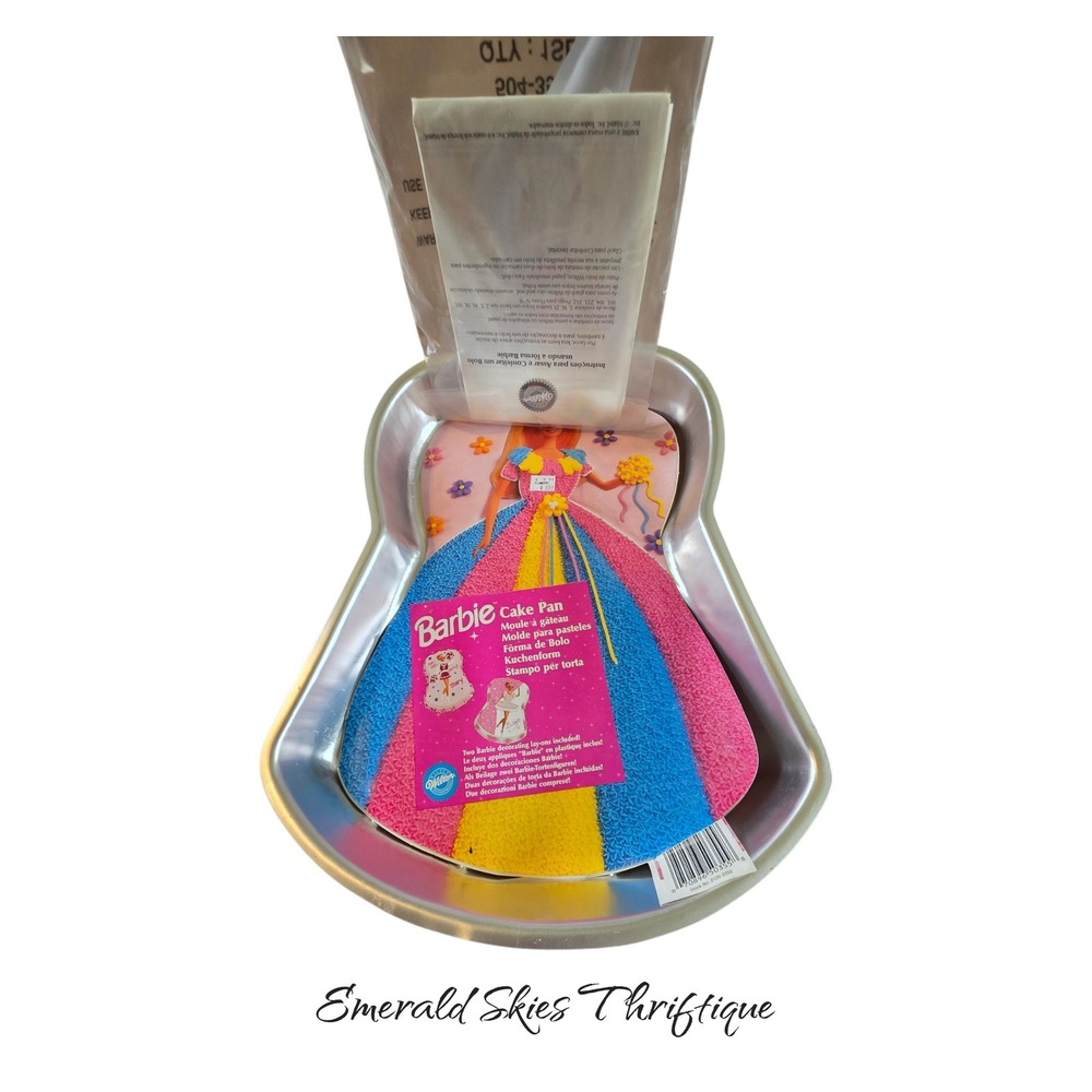 Vintage Wilton Barbie Doll Cake Pan w/ Original Barbie Pick, Mattel 90s Party - Picture 3 of 5